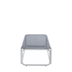 No name GLISS Table basse en verre pieds chrome