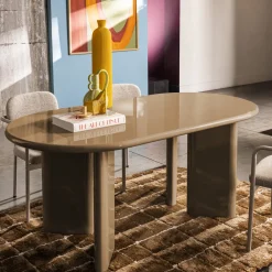 Drawer GLOSSI Table à manger 6 personnes ovale en bois laqué