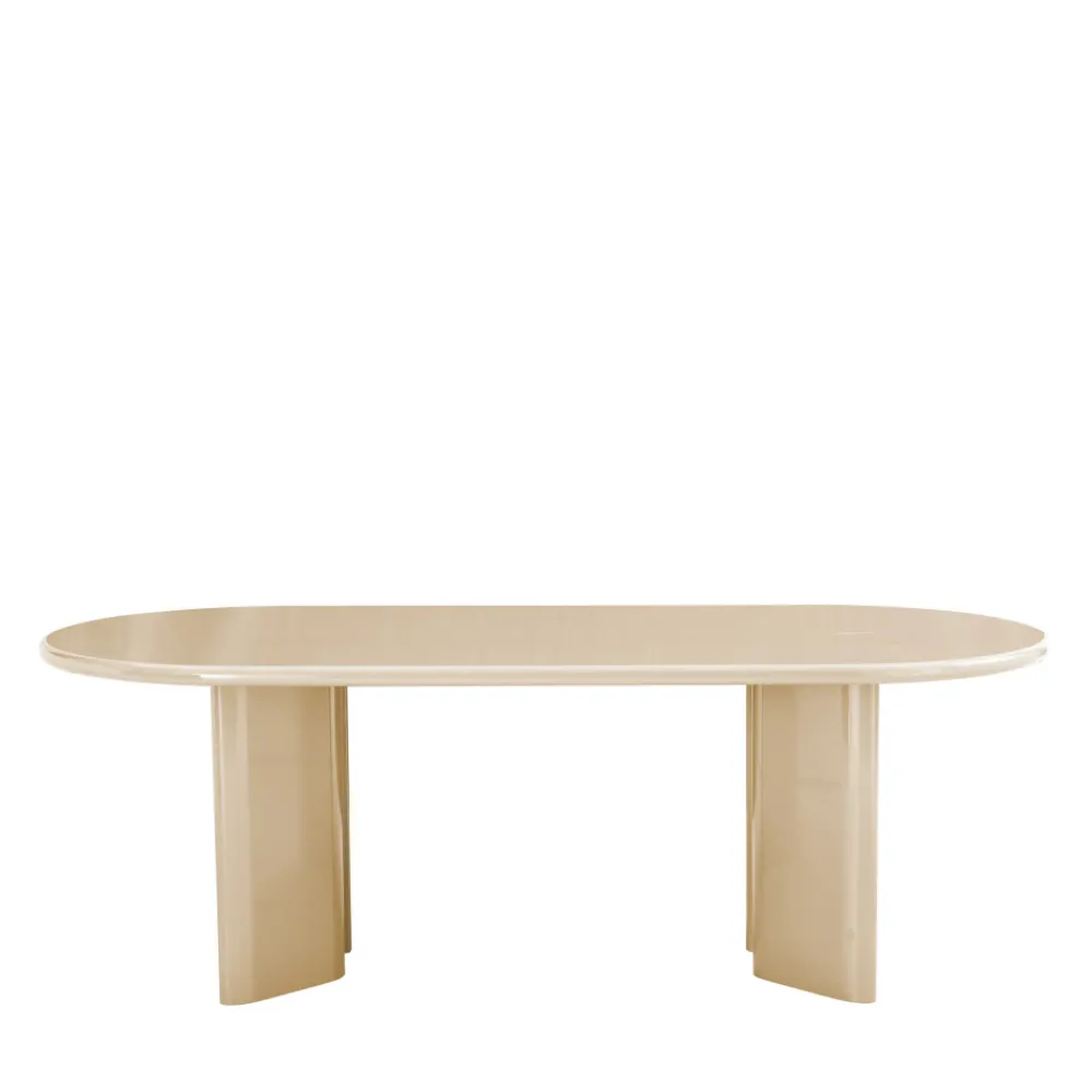 Drawer GLOSSI Table à manger 6 personnes ovale en bois laqué