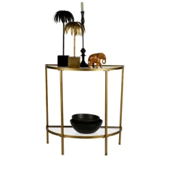 Woood GODDESS Console en métal et verre