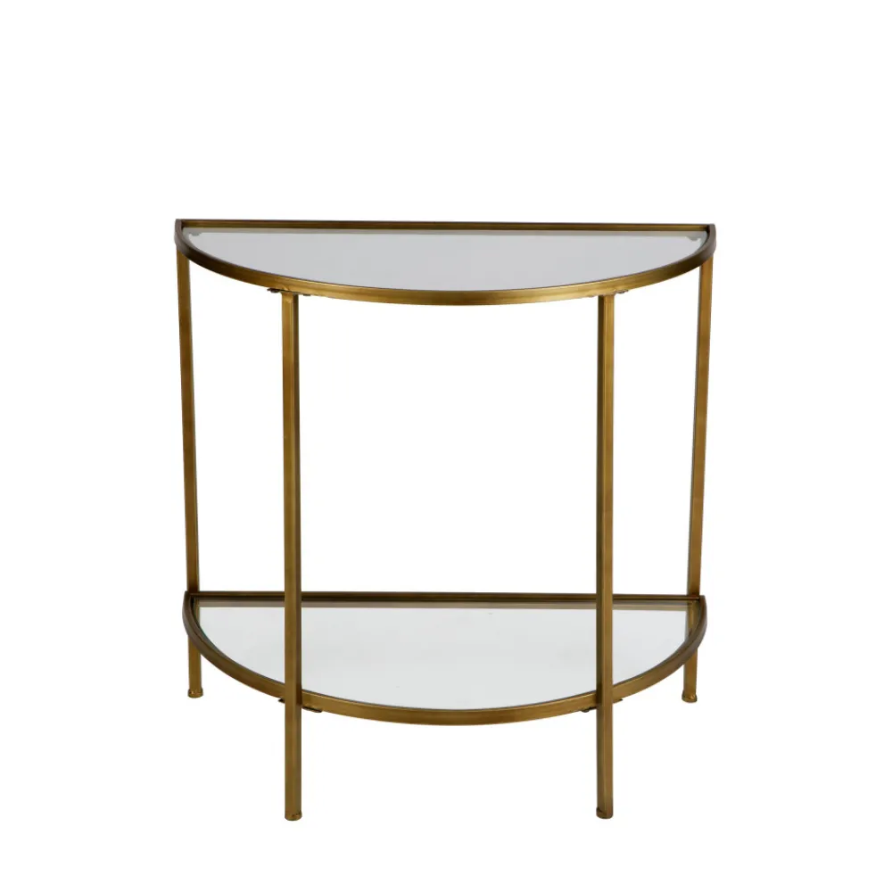 Woood GODDESS Console en métal et verre