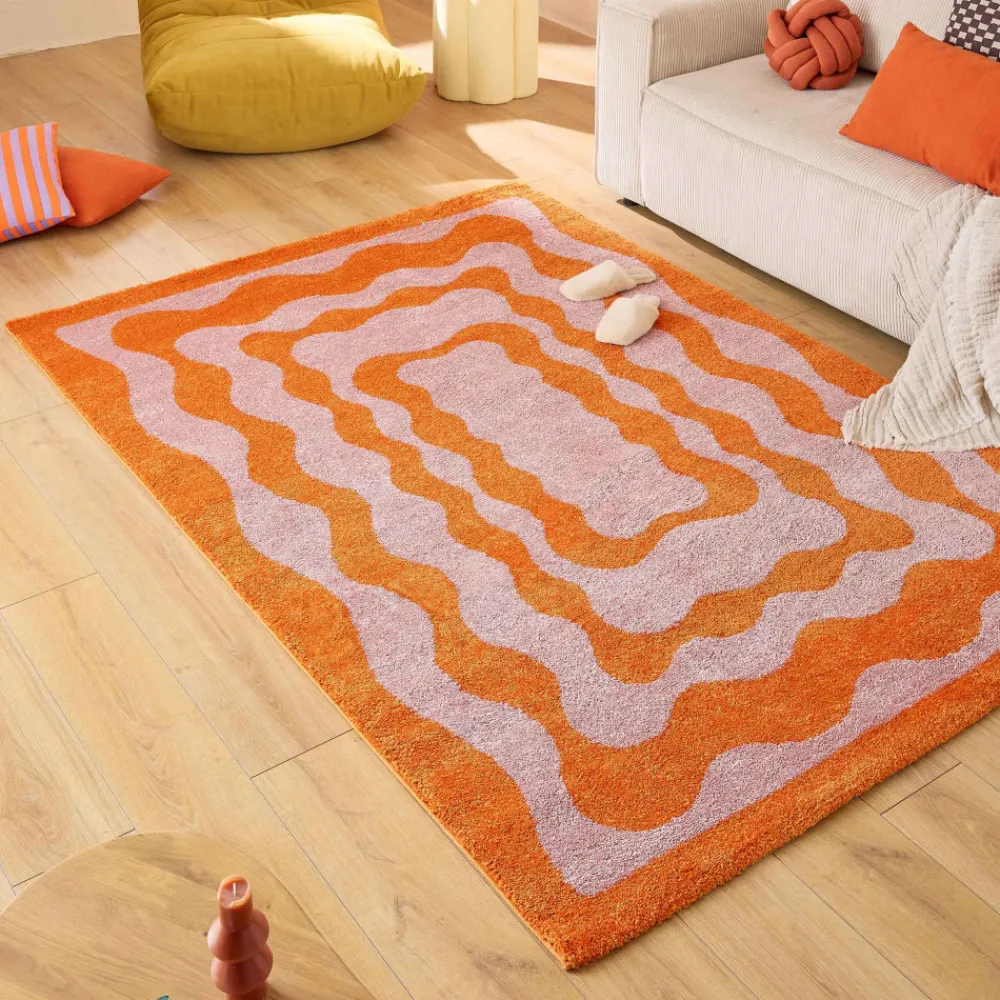 No name GROOVE Tapis vintage à motif festonné