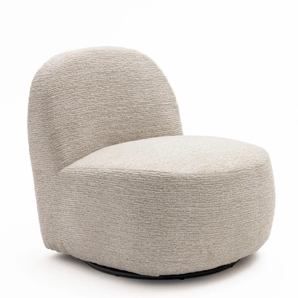 Drawer GROOVY Fauteuil pivotant en tissu chenille côtelé