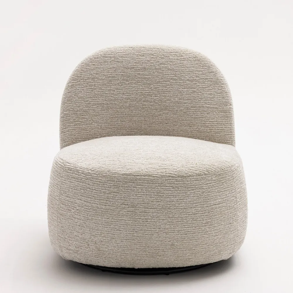 Drawer GROOVY Fauteuil pivotant en tissu chenille côtelé