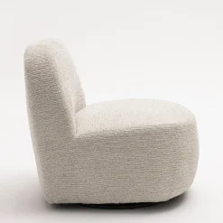 Drawer GROOVY Fauteuil pivotant en tissu chenille côtelé