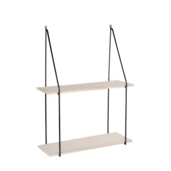 House Nordic HAAG Etagère murale en métal et bois 55x21xH72 cm