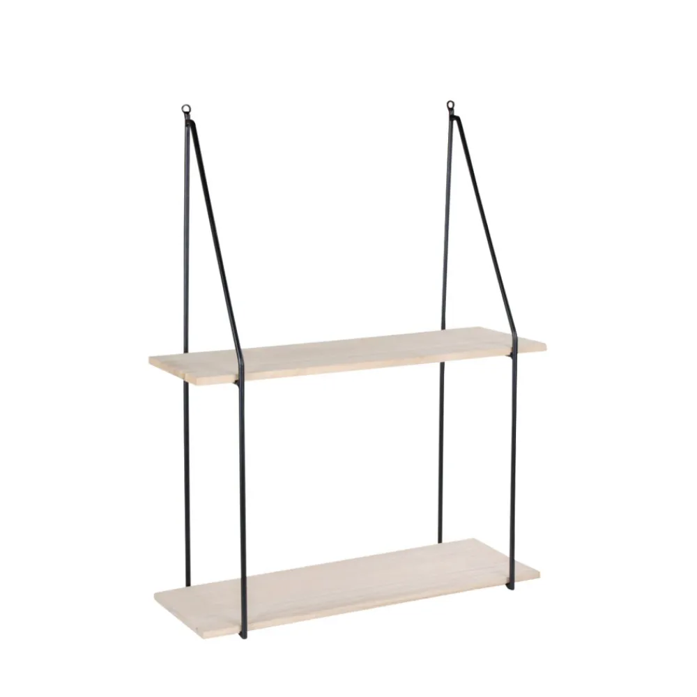 House Nordic HAAG Etagère murale en métal et bois 55x21xH72 cm