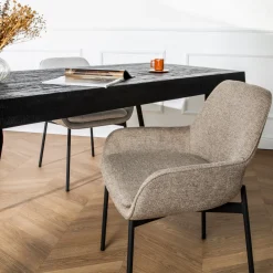 Drawer HAAS Lot de 2 fauteuils de table en tissu et métal