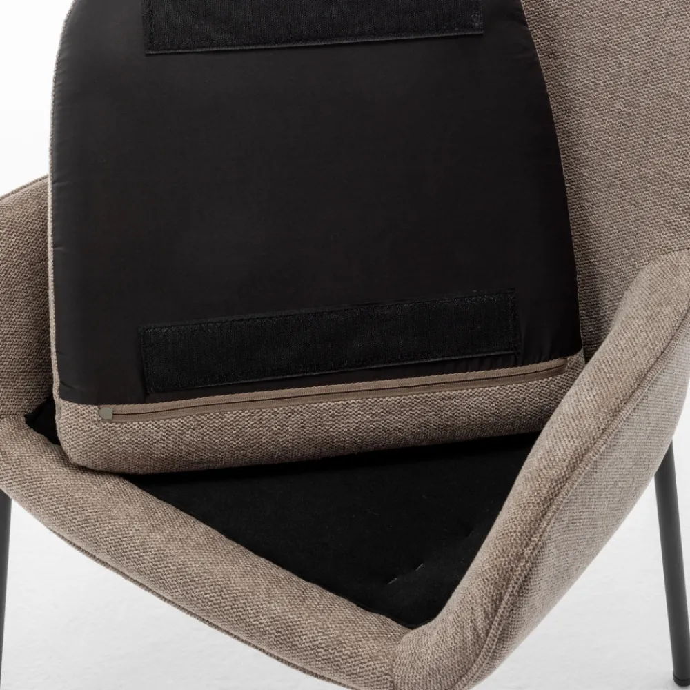 Drawer HAAS Lot de 2 fauteuils de table en tissu et métal