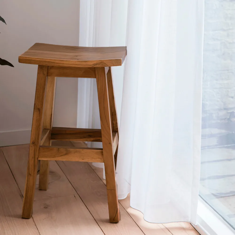 Drawer HANOTILO Tabouret de bar en acacia H66cm