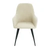 House Nordic HARBO Lot de 2 fauteuils de table en tissu bouclette et métal
