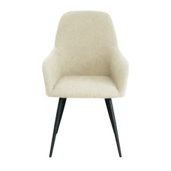 House Nordic HARBO Lot de 2 fauteuils de table en tissu bouclette et métal