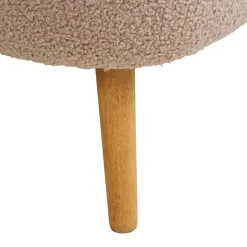 House Nordic HARLOW Banc coffre en tissu bouclette et bois L95cm