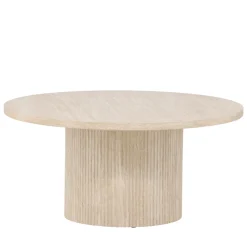 Venture Home HARON Table basse ronde en bois effet travertin ø80cm
