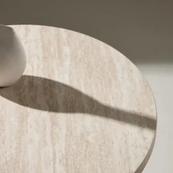 Venture Home HARON Table d'appoint ronde effet travertin ø50cm