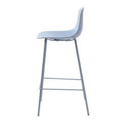 No name HEL Lot de 2 chaises de bar en plastique et métal H67,5cm