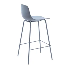 No name HEL Lot de 2 chaises de bar en plastique et métal H67,5cm
