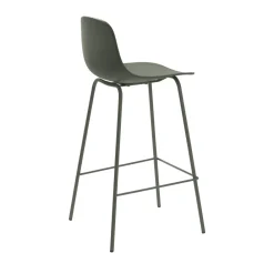 No name HEL Lot de 2 chaises de bar en plastique et métal H67,5cm