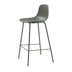 No name HEL Lot de 2 chaises de bar en plastique et métal H67,5cm