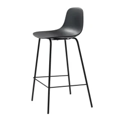 No name HEL Lot de 2 chaises de bar en plastique et métal H67,5cm