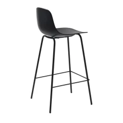 No name HEL Lot de 2 chaises de bar en plastique et métal H67,5cm