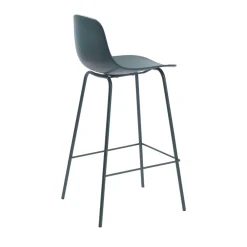 No name HEL Lot de 2 chaises de bar en plastique et métal H67,5cm