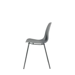 No name HEL Lot de 4 chaises en plastique et métal