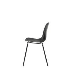 No name HEL Lot de 4 chaises en plastique et métal