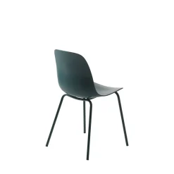 No name HEL Lot de 4 chaises en plastique et métal