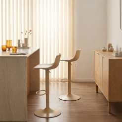 Drawer HERIBO Lot de 2 chaises de bar réglables en plastique et métal H58-79cm