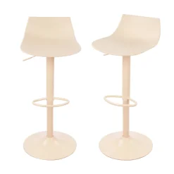 Drawer HERIBO Lot de 2 chaises de bar réglables en plastique et métal H58-79cm