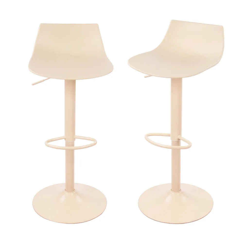 Drawer HERIBO Lot de 2 chaises de bar réglables en plastique et métal H58-79cm