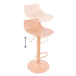 Drawer HERIBO Lot de 2 chaises de bar réglables en plastique et métal H58-79cm