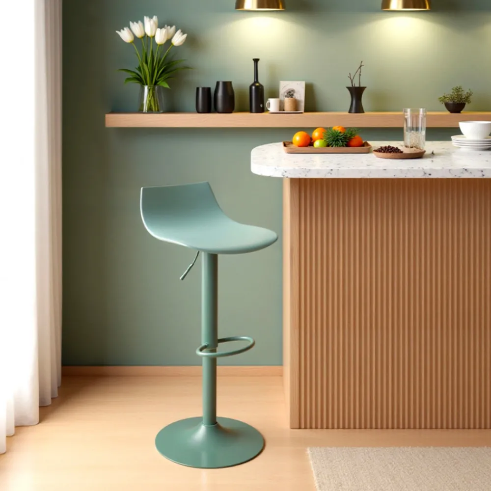 Drawer HERIBO Lot de 2 chaises de bar réglables en plastique et métal H58-79cm
