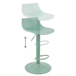 Drawer HERIBO Lot de 2 chaises de bar réglables en plastique et métal H58-79cm