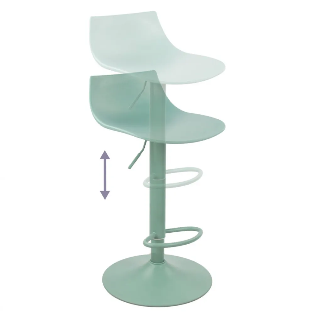 Drawer HERIBO Lot de 2 chaises de bar réglables en plastique et métal H58-79cm
