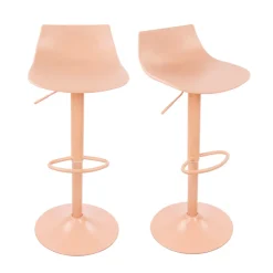 Drawer HERIBO Lot de 2 chaises de bar réglables en plastique et métal H58-79cm