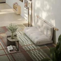 Karup Design HOOKED Canapé convertible 2,5 places en lin et bois avec accroches murales