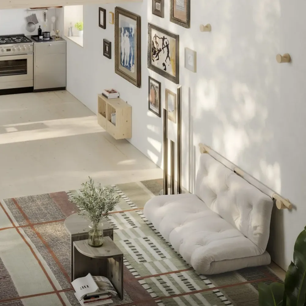 Karup Design HOOKED Fauteuil convertible en lin et bois avec accroches murales