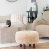 House Nordic INVERNESS Pouf rond imitation fourrure ø50cm
