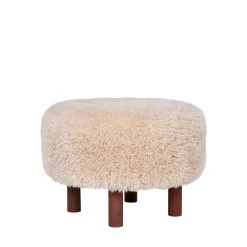 House Nordic INVERNESS Pouf rond imitation fourrure ø50cm