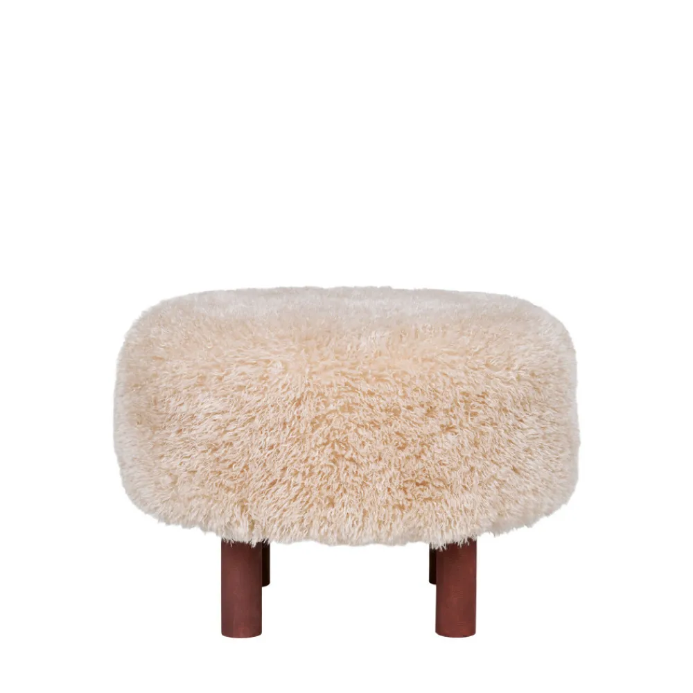 House Nordic INVERNESS Pouf rond imitation fourrure ø50cm