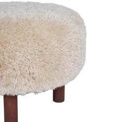 House Nordic INVERNESS Pouf rond imitation fourrure ø50cm