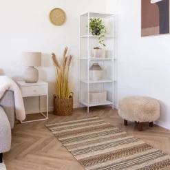 House Nordic INVERNESS Pouf rond imitation fourrure ø50cm