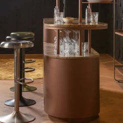 Woood ISAAC Tabouret de bar réglable en métal H61-81cm