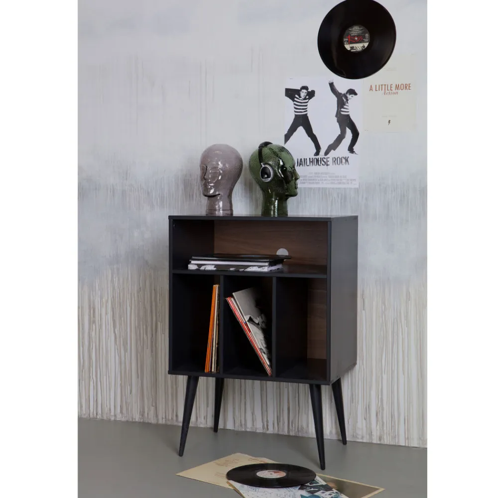 Woood JAMES Meuble de rangement disques vinyles en bois
