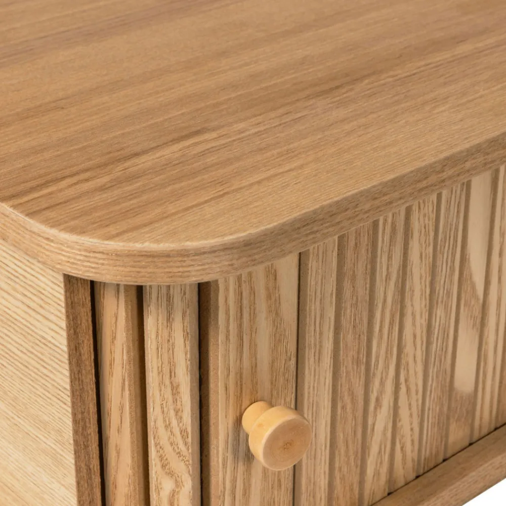 Woood JENA Table de chevet suspendue 1 porte coulissante en bois