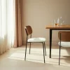 Drawer JENS Lot de 2 chaises en bois, tissu bouclette et métal