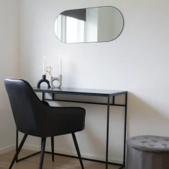 House Nordic JERSEY Miroir ovale en métal 35x80cm