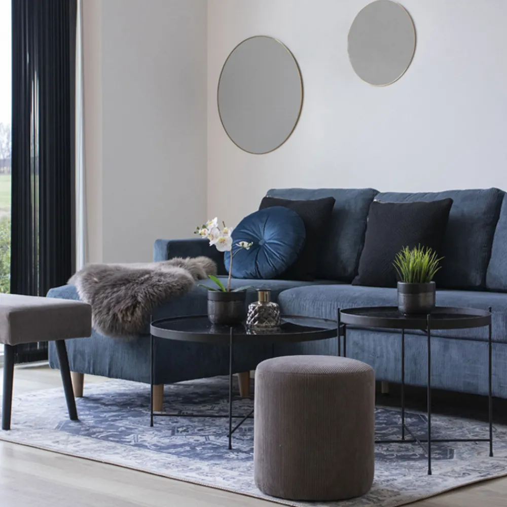 House Nordic JERSEY Miroir rond en métal ø40cm